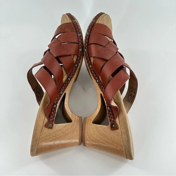 Dansko Troy sandals size 40 brown leather woven slip on clogs orthopedic - Picture 5 of 14